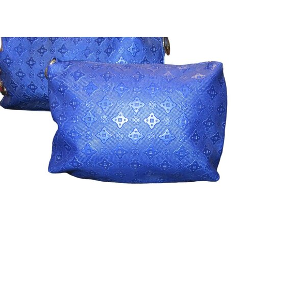 BOGO FORTEXO Cobalt Blue PU Diamond Pattern leather 3 bag crossbody set New - Picture 12 of 16